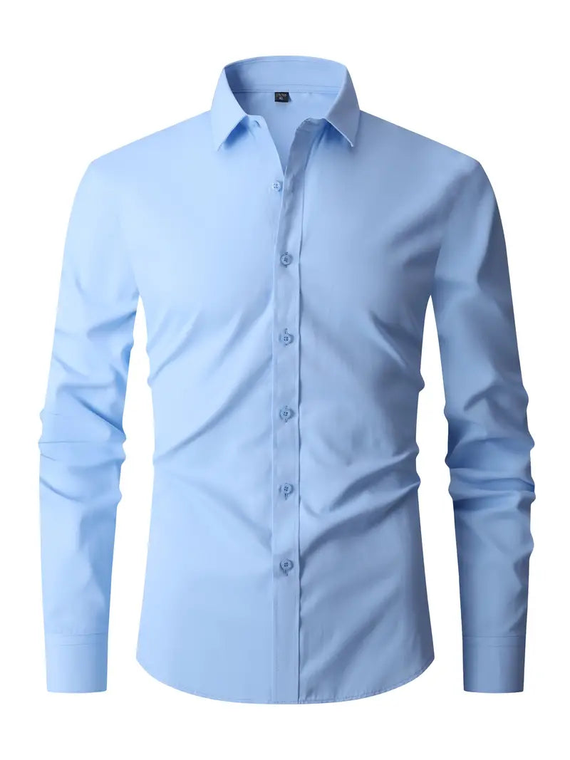Men's Business Shirt | Point Collar & Button Front