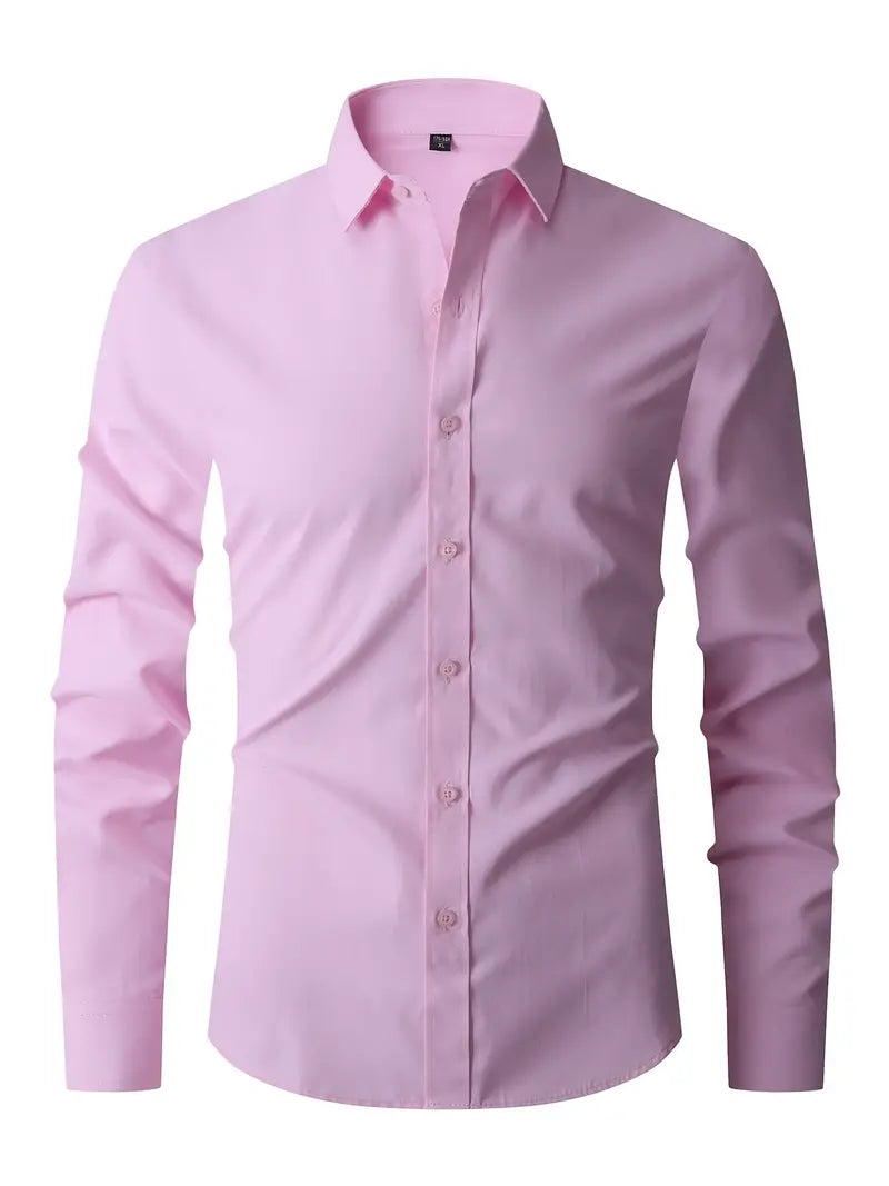 Men's Business Shirt | Point Collar & Button Front