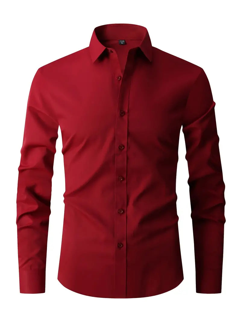 Men's Business Shirt | Point Collar & Button Front