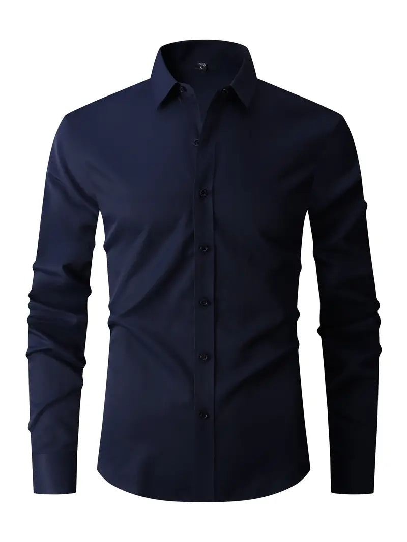 Men's Business Shirt | Point Collar & Button Front