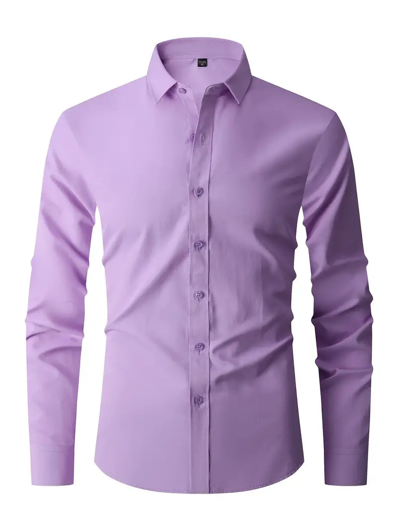 Men's Business Shirt | Point Collar & Button Front