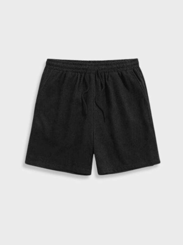 Men's Casual Corduroy Two-Piece Set | Button Shirt & Drawstring Shorts