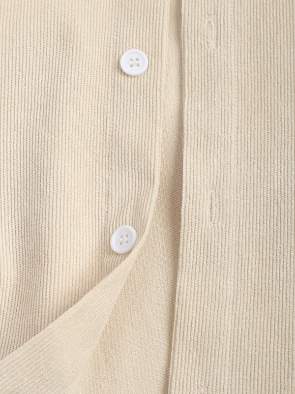 Men's Casual Corduroy Two-Piece Set | Button Shirt & Drawstring Shorts