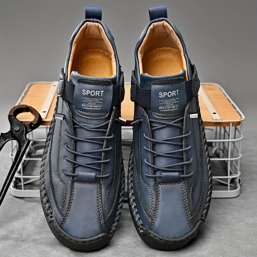Men's Casual Sneakers | Lace-Up & Side Strap