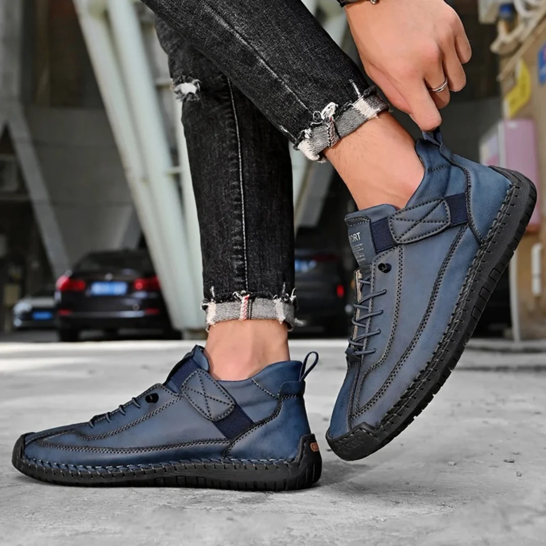 Men's Casual Sneakers | Lace-Up & Side Strap