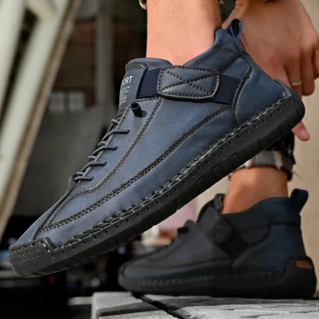 Men's Casual Sneakers | Lace-Up & Side Strap
