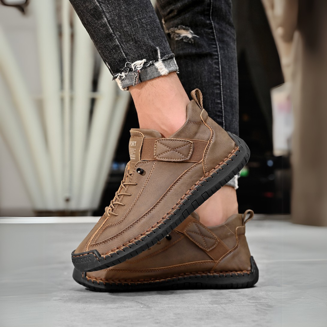Men's Casual Sneakers | Lace-Up & Side Strap