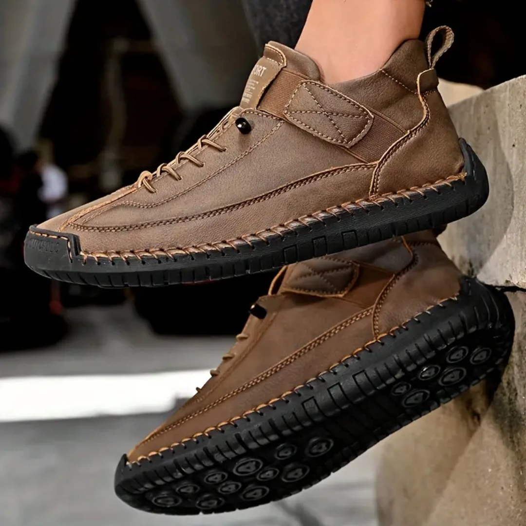 Men's Casual Sneakers | Lace-Up & Side Strap