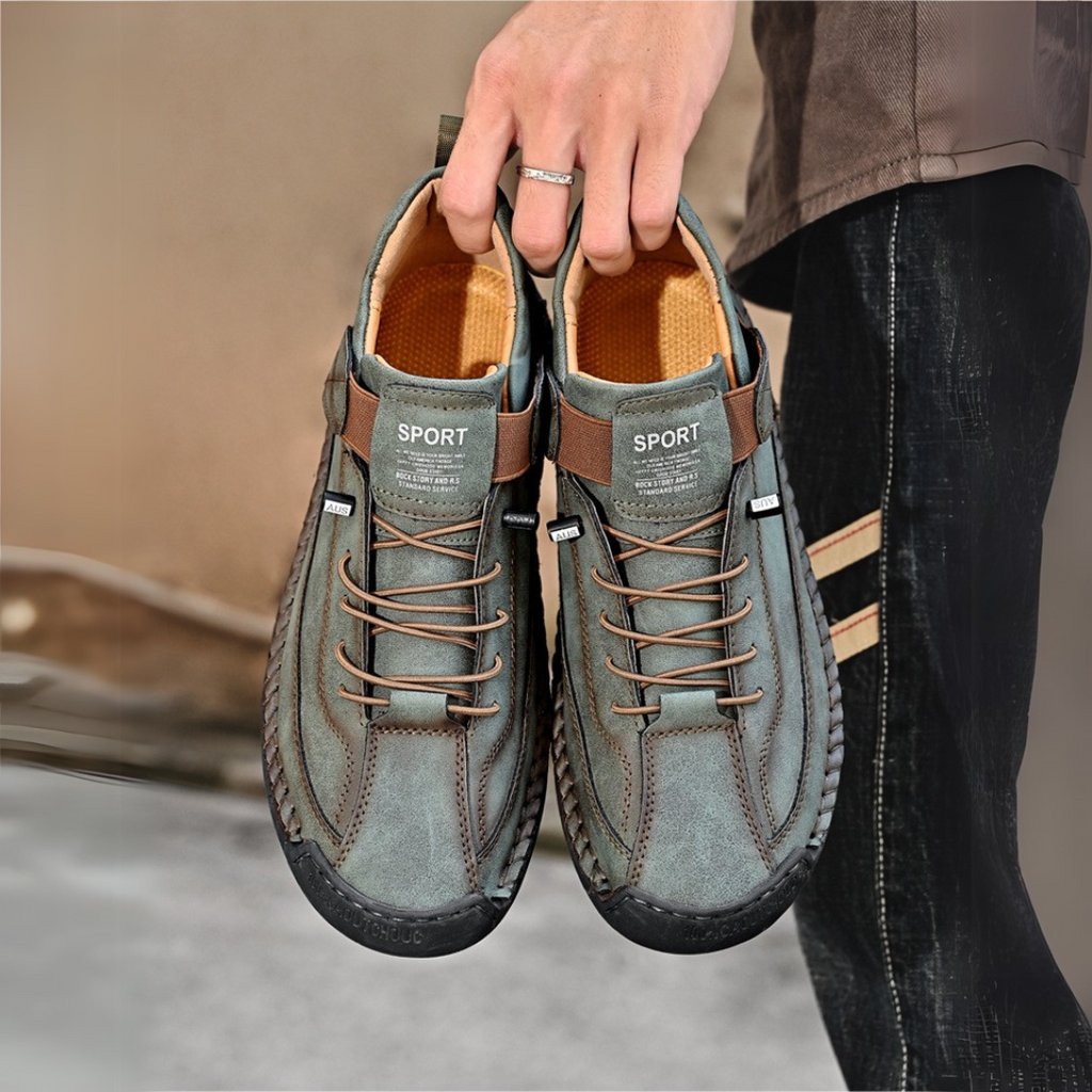 Men's Casual Sneakers | Lace-Up & Side Strap