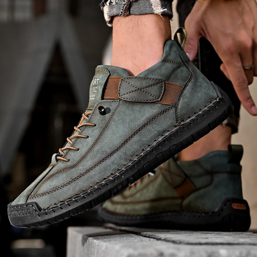 Men's Casual Sneakers | Lace-Up & Side Strap