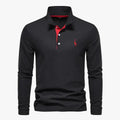 Men's Casual Knit Polo Shirt | Button Placket & Chest Embroidery