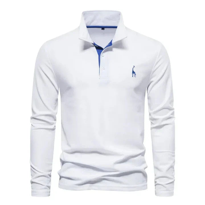 Men's Casual Knit Polo Shirt | Button Placket & Chest Embroidery