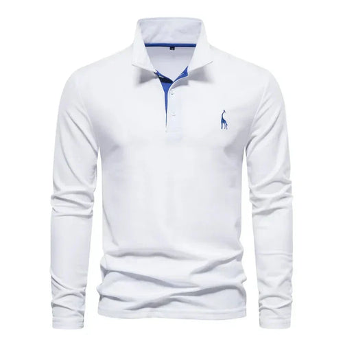 Men's Casual Knit Polo Shirt | Button Placket & Chest Embroidery