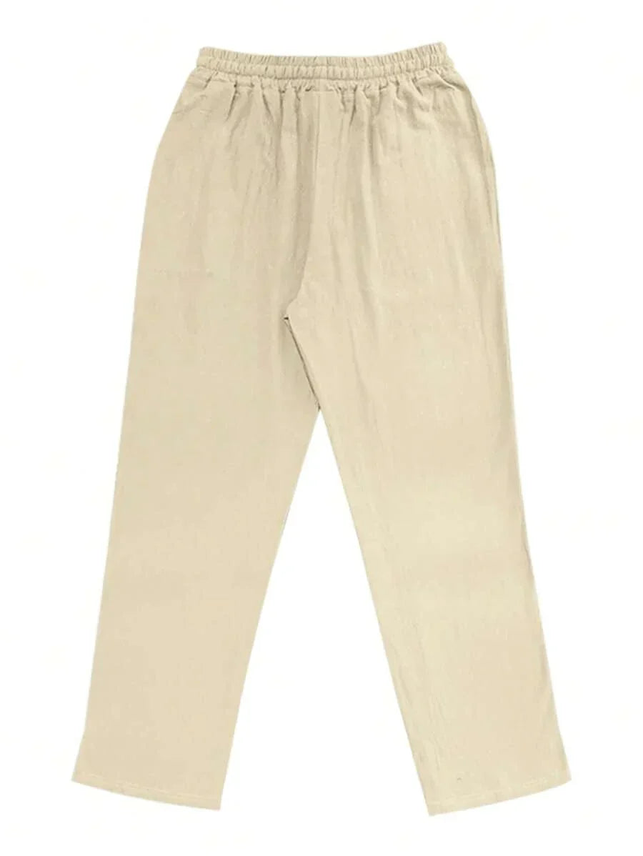 Men's Casual Linen Pants | Drawstring Waist & Slant Pockets