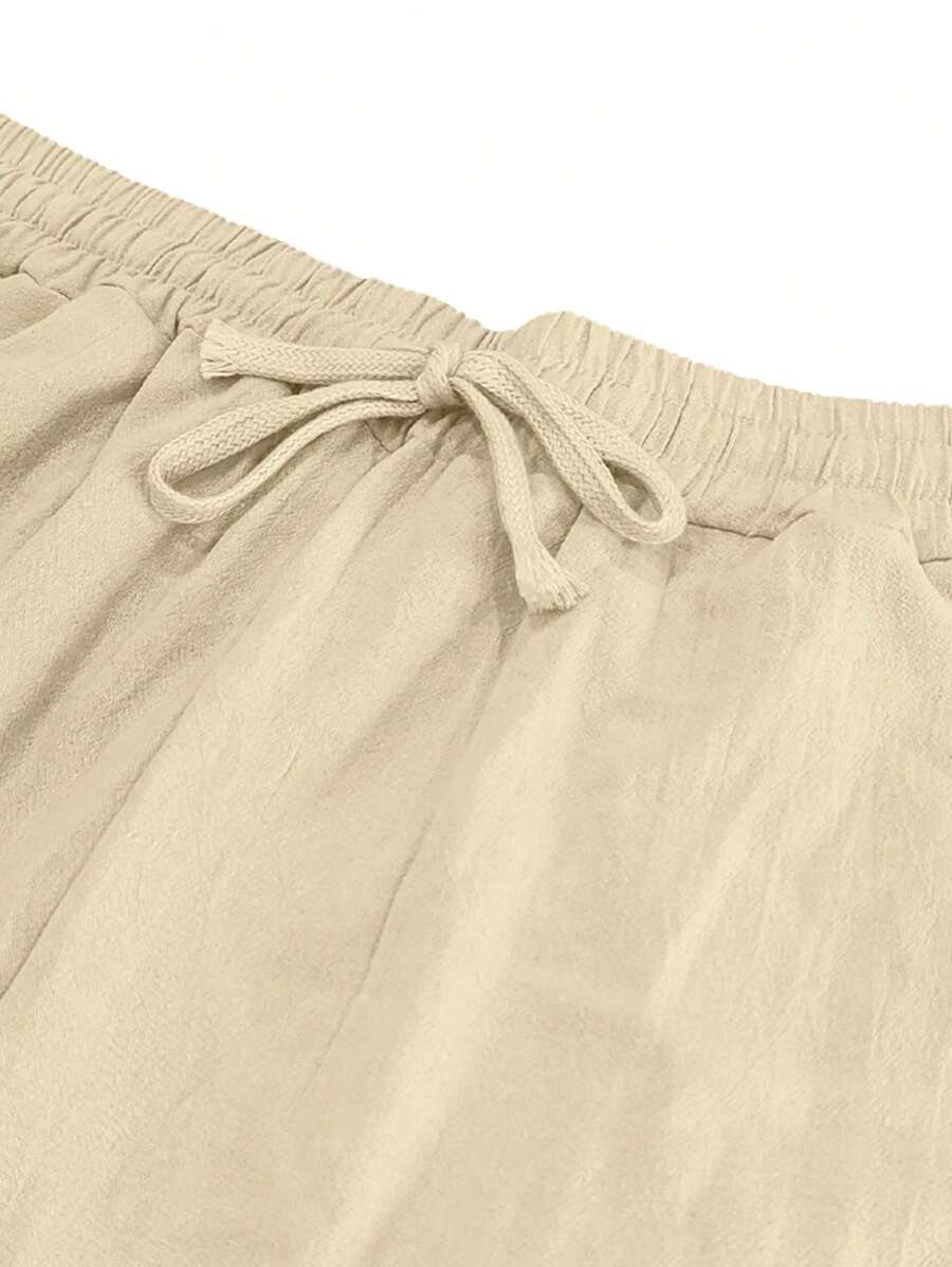 Men's Casual Linen Pants | Drawstring Waist & Slant Pockets