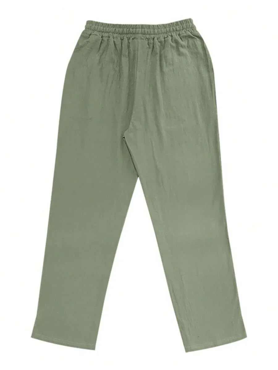 Men's Casual Linen Pants | Drawstring Waist & Slant Pockets