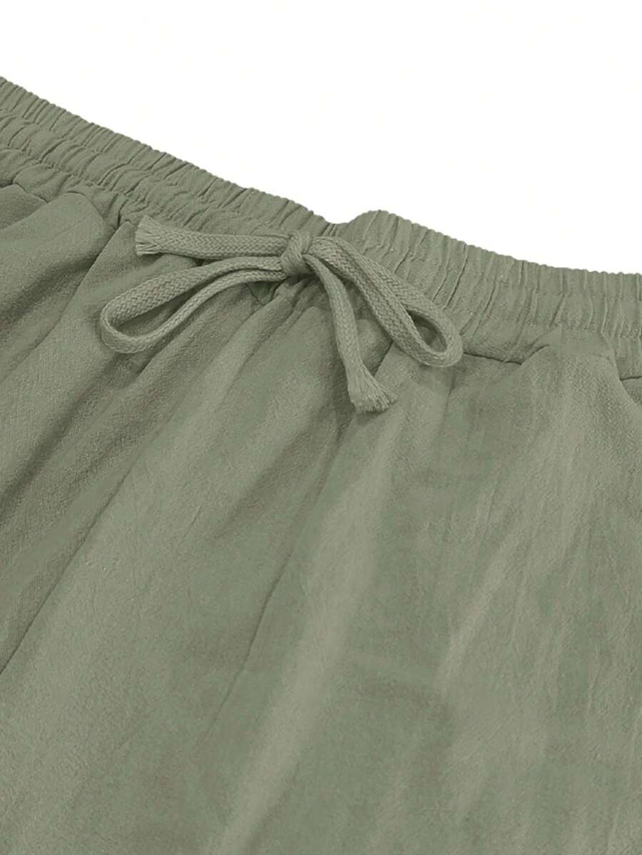 Men's Casual Linen Pants | Drawstring Waist & Slant Pockets