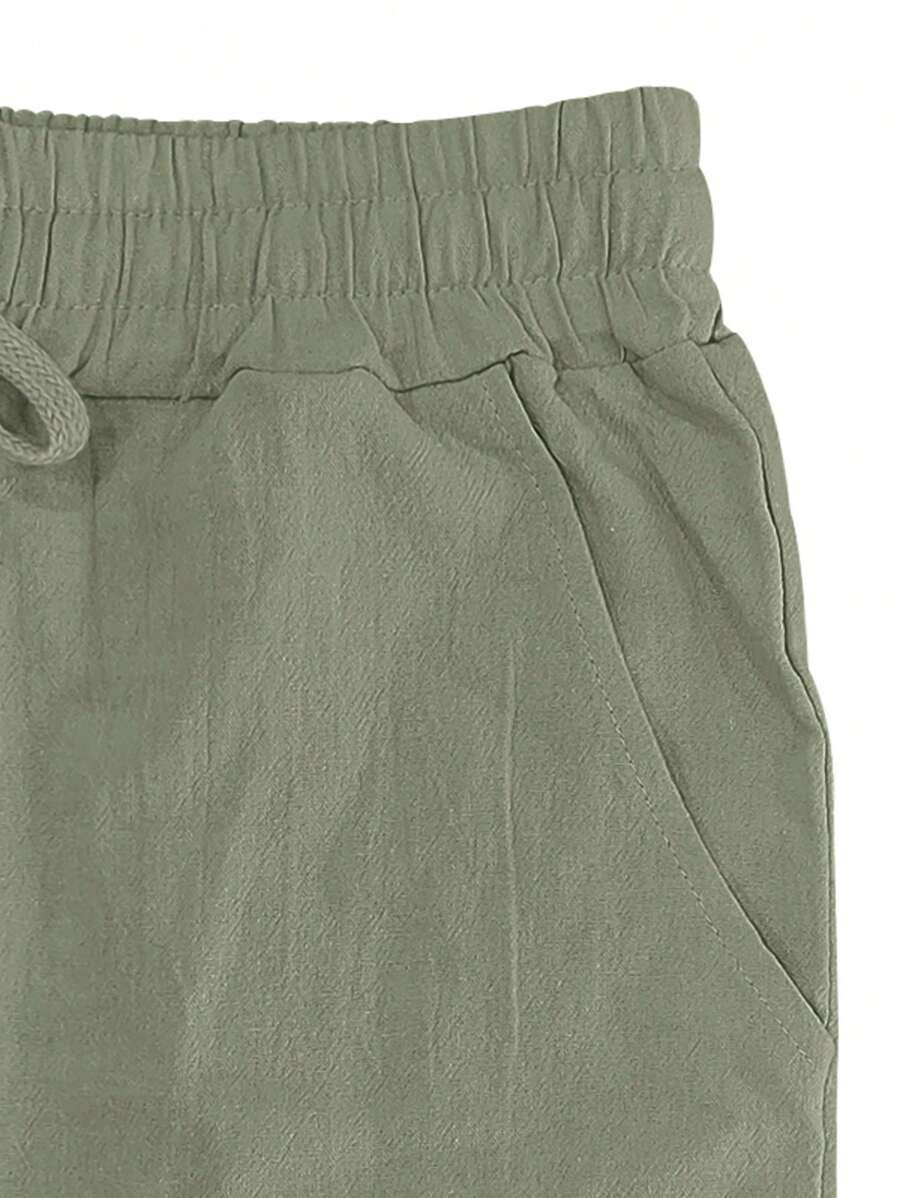 Men's Casual Linen Pants | Drawstring Waist & Slant Pockets