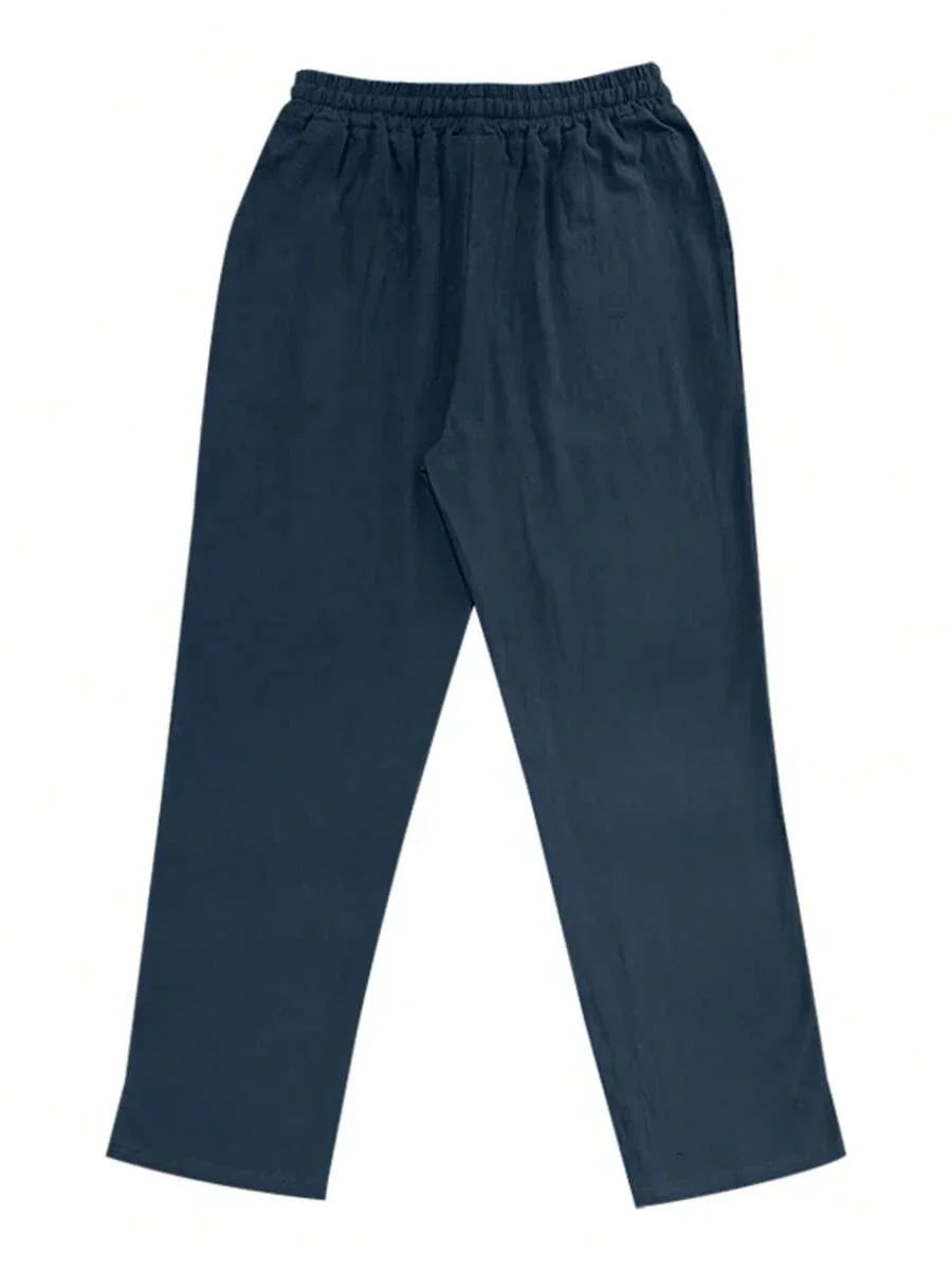 Men's Casual Linen Pants | Drawstring Waist & Slant Pockets