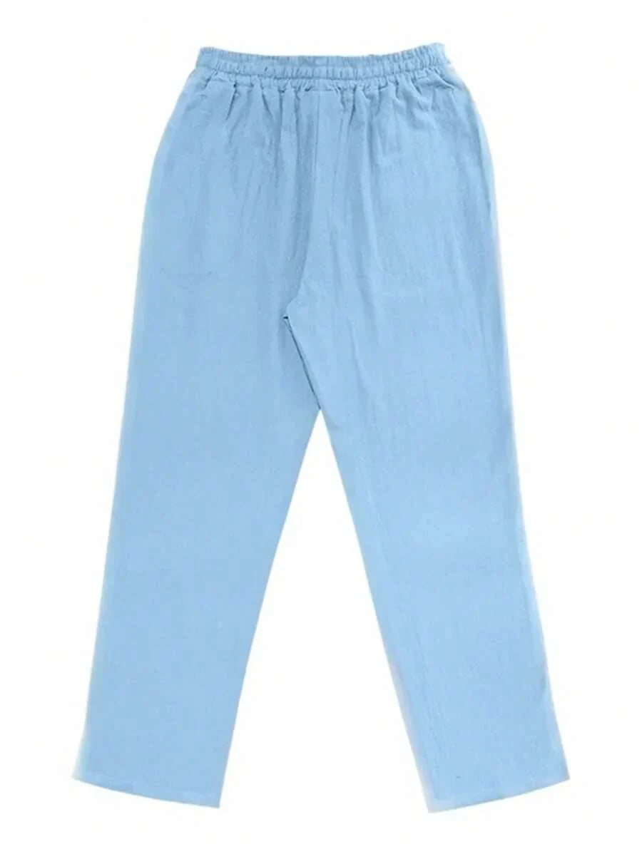Men's Casual Linen Pants | Drawstring Waist & Slant Pockets