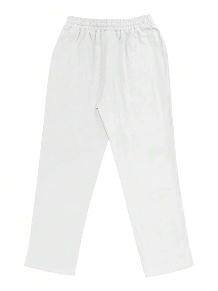 Men's Casual Linen Pants | Drawstring Waist & Slant Pockets