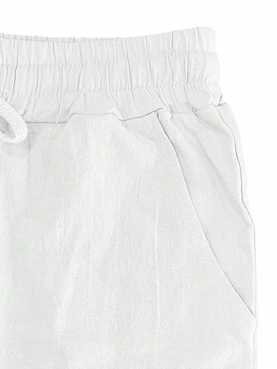 Men's Casual Linen Pants | Drawstring Waist & Slant Pockets