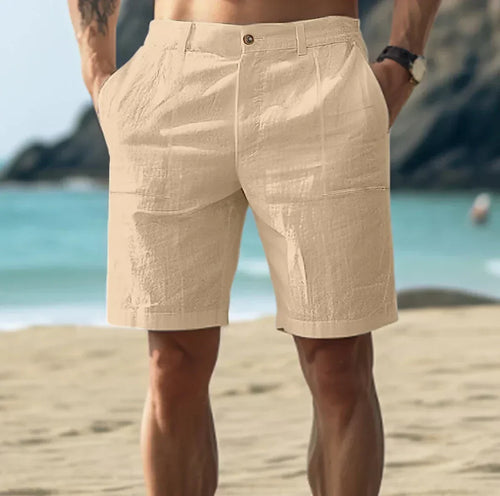 Men's Casual Linen Shorts | Button Fly & Belt Loops
