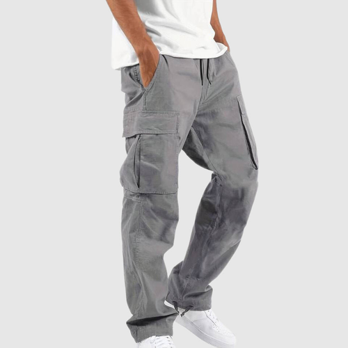 Men's Casual Polyester Cargo Pants | Drawstring Waist & Ankle Toggles