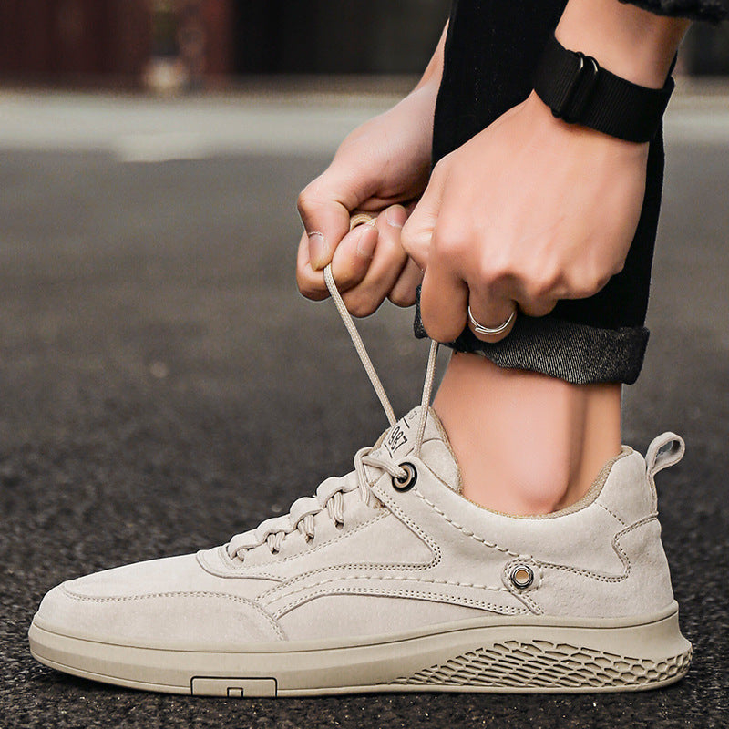 Men's Casual Suede Sneakers | Lace-Up Front & Low-Top Collar