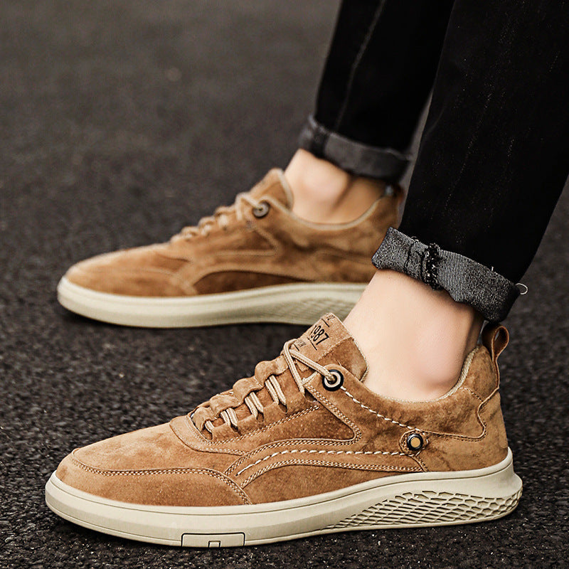 Men's Casual Suede Sneakers | Lace-Up Front & Low-Top Collar