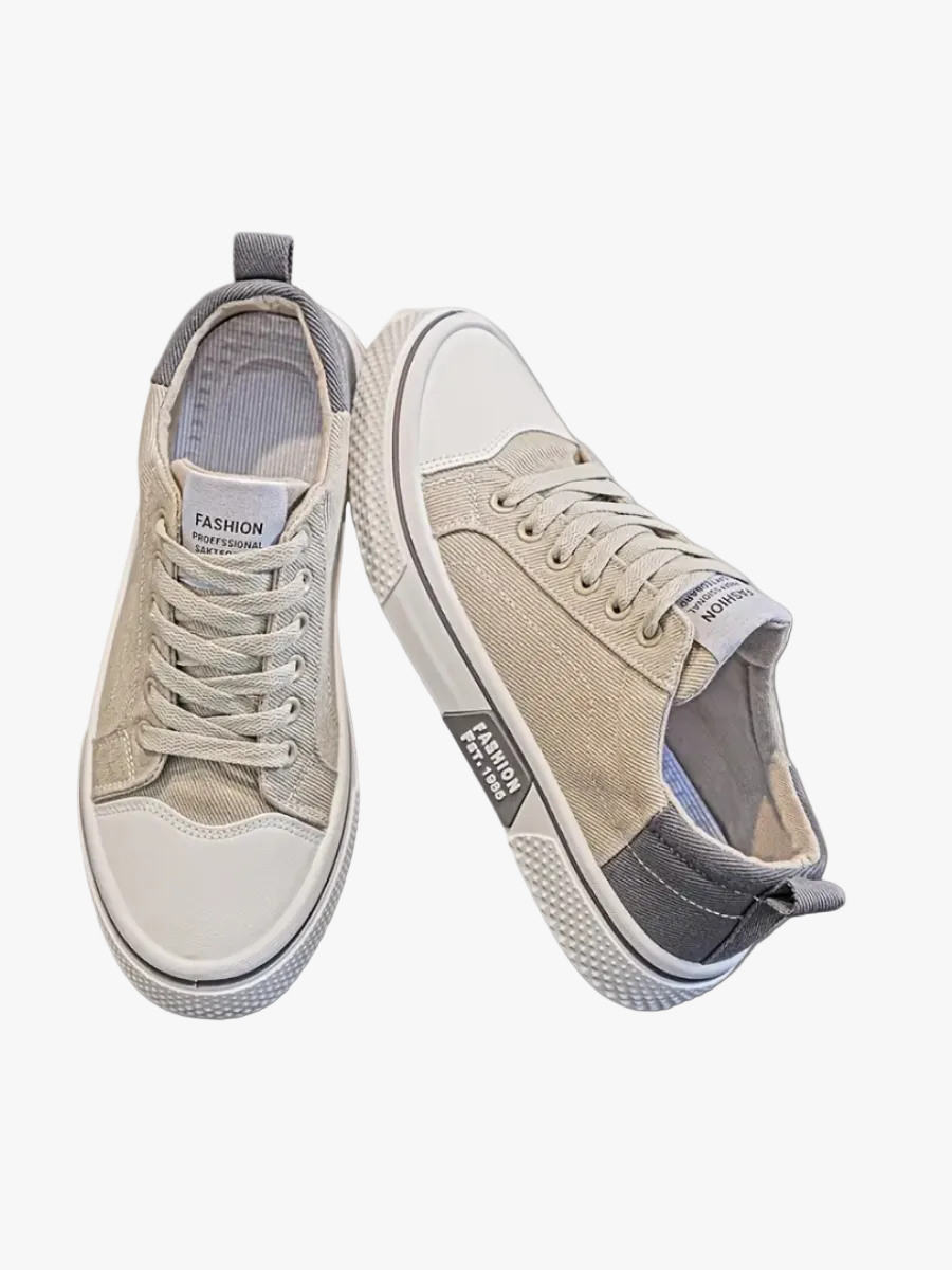 Men's Casual Textile Sneakers | Lace-Up Closure & Rubber Toe Cap