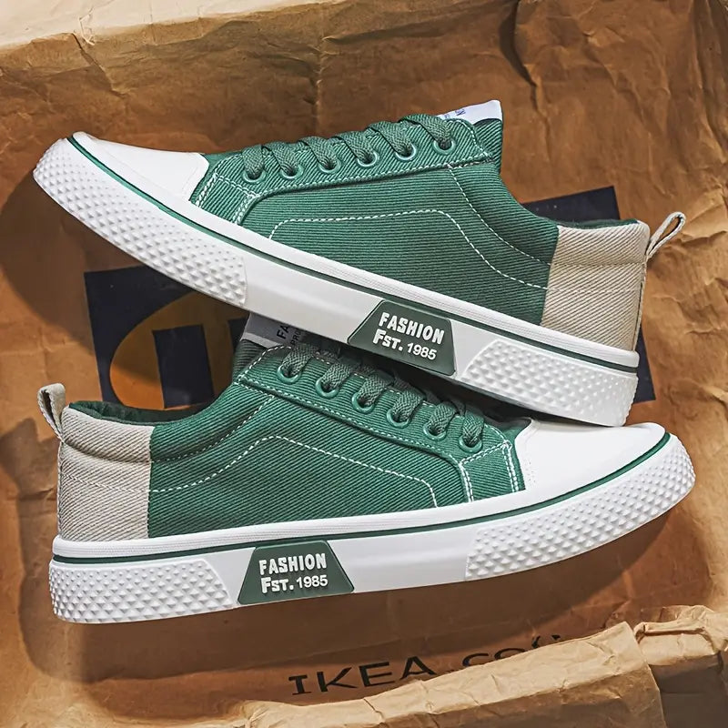 Men's Casual Textile Sneakers | Lace-Up Closure & Rubber Toe Cap