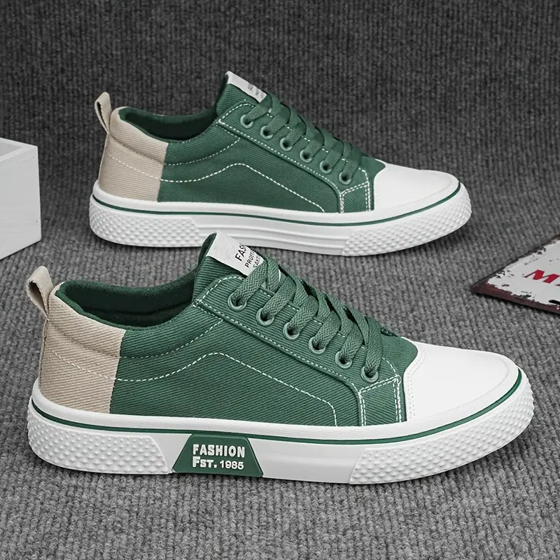 Men's Casual Textile Sneakers | Lace-Up Closure & Rubber Toe Cap