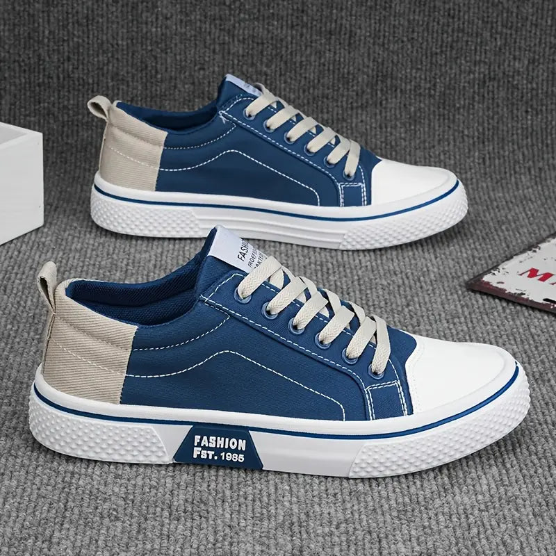 Men's Casual Textile Sneakers | Lace-Up Closure & Rubber Toe Cap