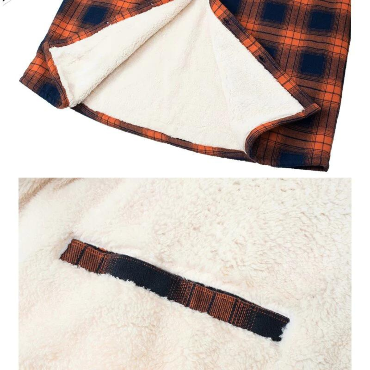 Men's Casual Shirt Jacket | Sherpa Lining & Flap Pockets