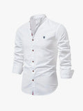 Men's Casual Shirt | Band Collar & Button Cuffs
