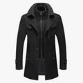 Men's Classic Coat in Brushed Weave | Zip Bib & Notch Lapels
