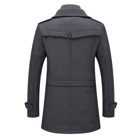 Men's Classic Coat in Brushed Weave | Zip Bib & Notch Lapels