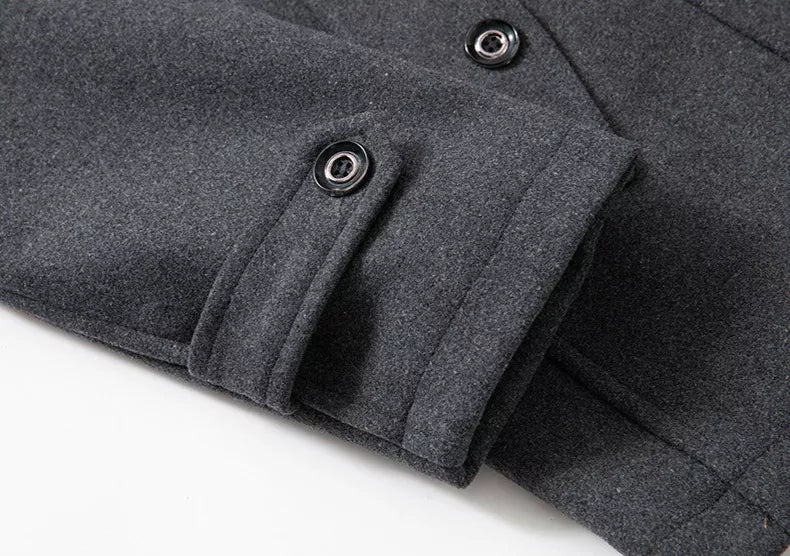 Men's Classic Coat in Brushed Weave | Zip Bib & Notch Lapels