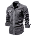 Men's Corduroy Shirt | Button Front & Flap Pockets