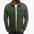 Men's Denim Trucker Jacket | Button Front & Flap Pockets