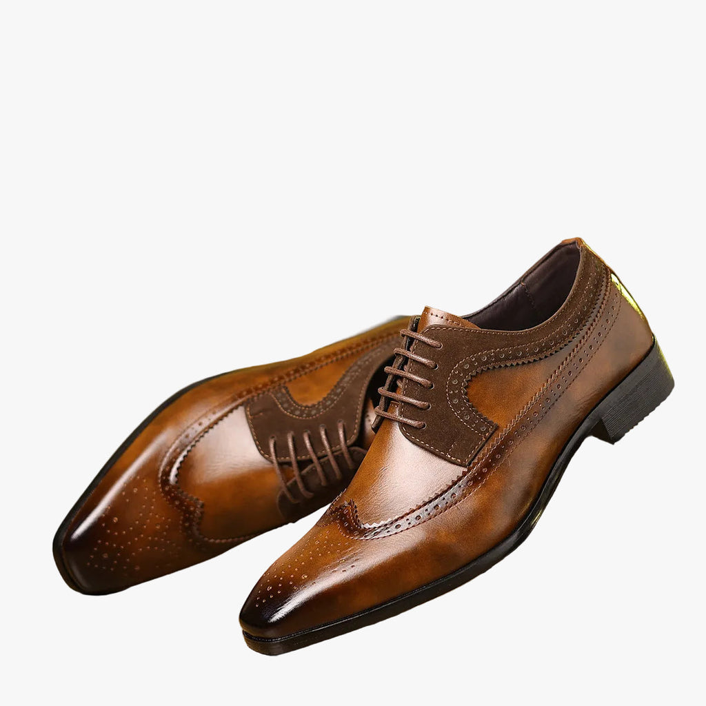 Men's Dress Oxfords | Suede Panels & Wingtip Brogue