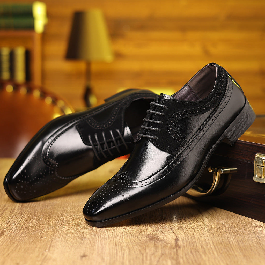 Men's Dress Oxfords | Suede Panels & Wingtip Brogue