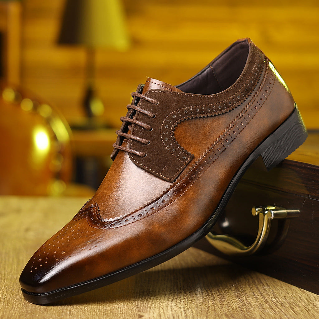 Men's Dress Oxfords | Suede Panels & Wingtip Brogue