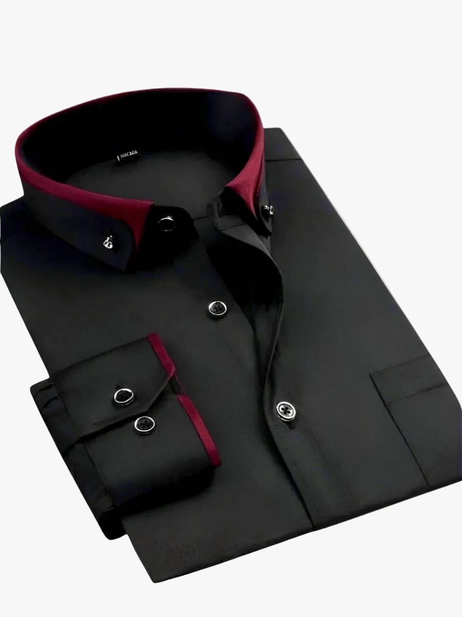 Men's Dress Shirt | Contrast Collar & Button Cuffs