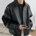 Men's Faux Bomber Jacket | Zip Front & Spread Collar