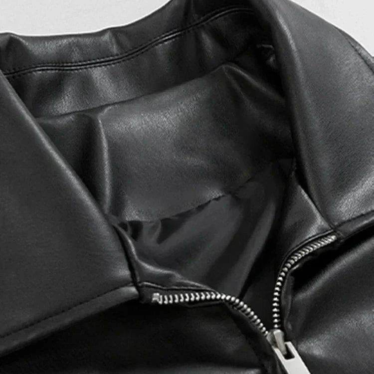 Men's Faux Bomber Jacket | Zip Front & Spread Collar