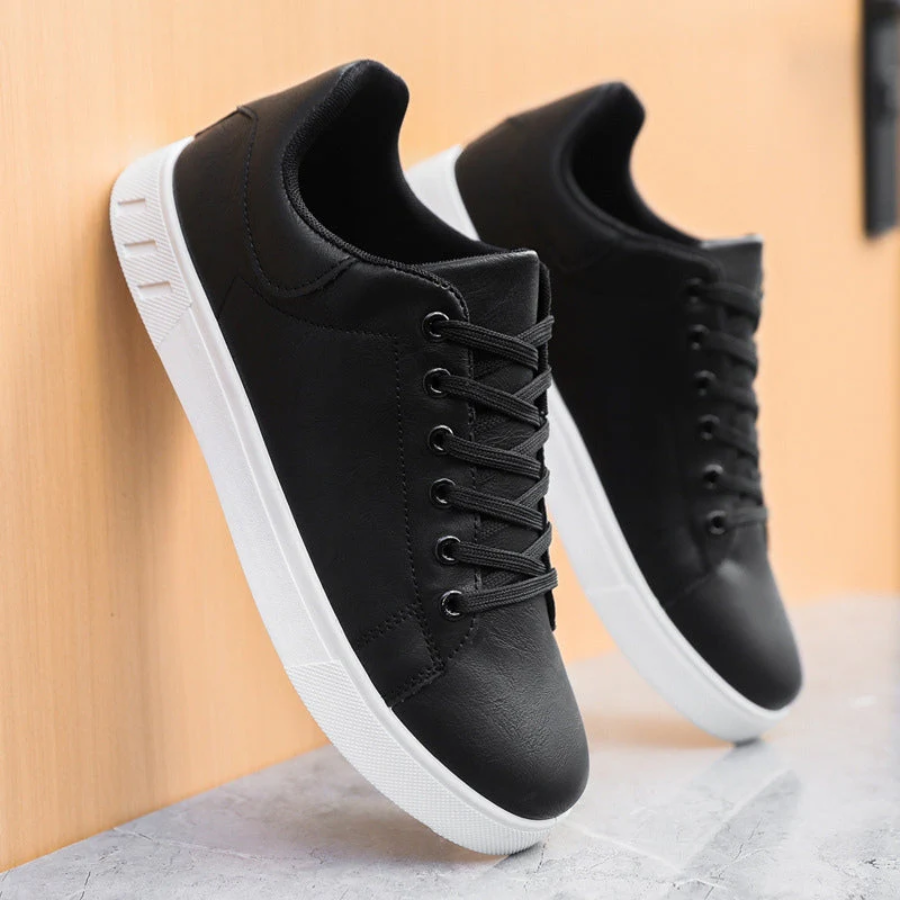 Men's Faux Sneakers | Lace-Up Front & Low-Top Collar