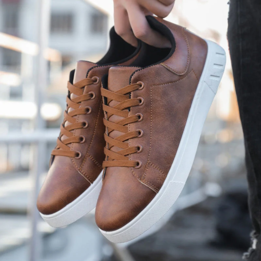 Men's Faux Sneakers | Lace-Up Front & Low-Top Collar