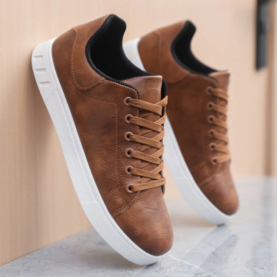 Men's Faux Sneakers | Lace-Up Front & Low-Top Collar